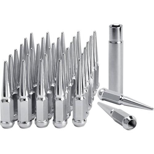 KSP 32PC 9/16-18 Wheel Spike Lug Nuts with 1 Socket Key for 1994-2011 Dodge Ram 1500 2500 3500/1988-1998 Ford F250 F350