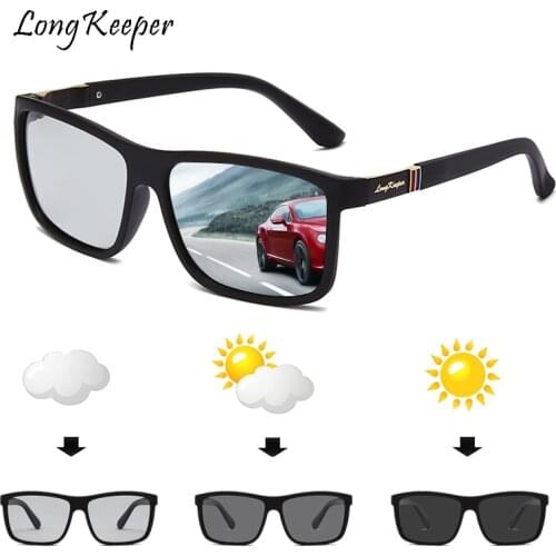 Longkeeper Photochromic Sunglasses Men Chameleon Glasses Male Change Color Sun Glasses Driving gafas fotocromaticas para hombre