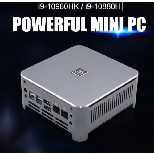 EGLOBAL New Mini PC Windows 10 Intel i9 10880H 8 Core 16 Threads 2*DDR4 2*M.2 NVME 2*Lan Barebone PC HDMI HTPC NUC 4K Computer
