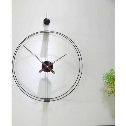 Large Creative Wall Clock Modern Living Room Nordic Black Metal Simple Wall Clock Luxury Reloj De Pared Home Decor DG50WC