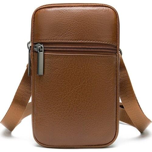 Fashion Genuine leather Male Waist Pack Phone Pouch Waist Bags New Men Small Chest Shoulder messenger Bag Real Cowhide Belt Bag