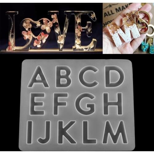 1Pcs English Alphabet Resin Molds Silicone Number Letter Epoxy Resin Mold Letter Moulds For DIY Jewelry Making Findings