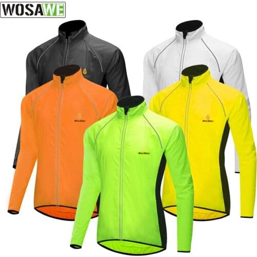 WOSAWE 5 Colors Men Women Cycling Jacket Reflective Windproof Riding Mountain Bike Bicycle MTB Jacket Wind Running Sprot Jacket
