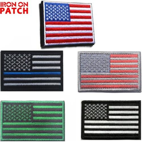 3D Embroidery Patches USA America Flag left Patch Arm Sleeve Fastener Military Emblem Tactical Hook & Loop Clothes Patch