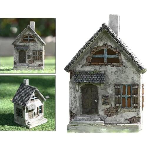 1pc Pastoral Resin Desktop Cabin Small House Architectural Decoration