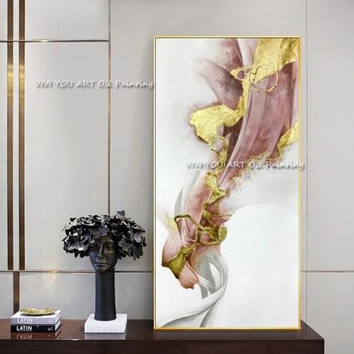 New Design High Quality Hand-painted Modern Golden Oil Painting on Canvas Modern Art Painting 100% Handmade Wall Decoration