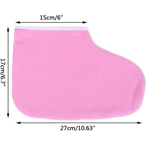 1Pair=2pcs Foot Care Paraffin Wax Protection SPA Hand Foot Gloves Spa Pink Warmer Heater Foot Cover Cloth