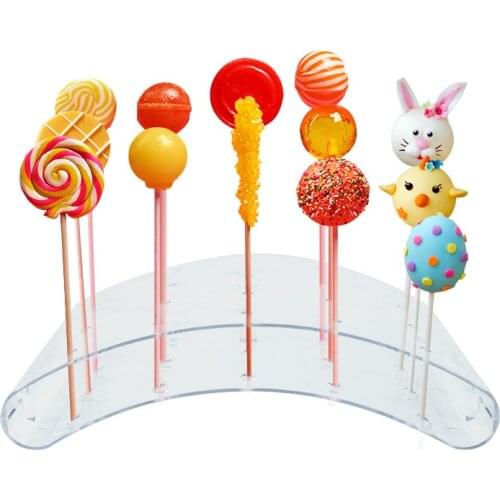 20 Holes Lollipop Display Stand Wedding Party Lollipop Shelf Arc Shaped Candy Dessert Display Stand Holder Party Lollipop Holder