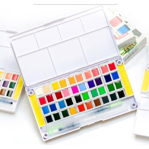 Superior 12/18/24/30/36/40/48Color Solid Watercolor Paint Set for Artist Drawing Painting Watercolor Pigment Art Supplies