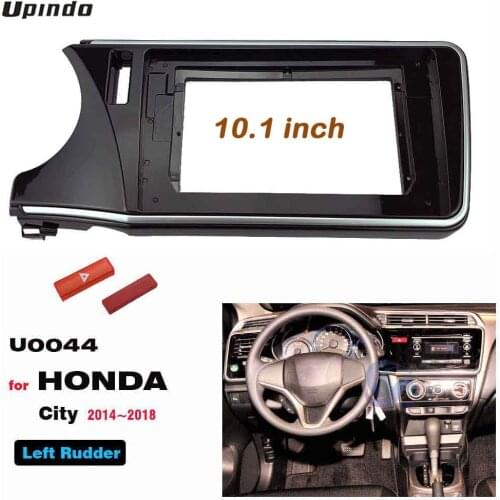 2 Din 10.1 Inch Radio Fascia for Honda City Greiz Gienia Left Hand Drive Stereo Panel Dashboard Installation Trim Kit DVD Frame