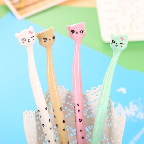 24 Pcs Creative High Cat Style Gel Pen Animal Model Refill Pen Kawaii School Supplies