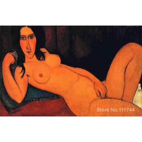 Most popular paintings Reclining Nude with Loose Hair Amedeo Modigliani artwork High quality Hand painted