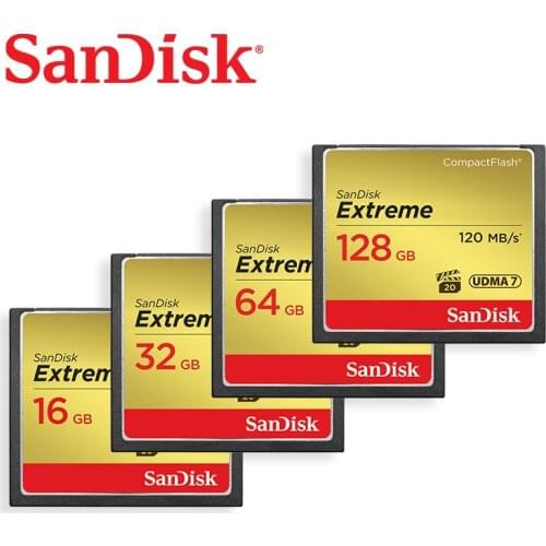 SanDisk extreme PRO Memory Card 32GB 64GB 128GB 120M/S CF card High Speed compact flash card for DSLR and HD Camcorder discount