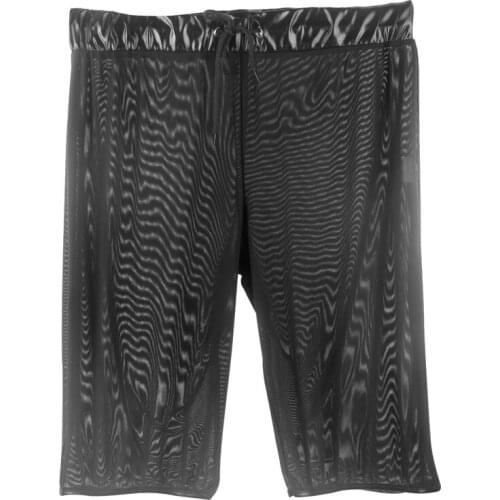 Sexy Men Plus Size Mesh See Through Tight Short Pant Transparent Breathable U Convex Pouch Half-length Boxers Gay Wear F24