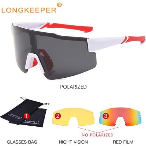 Oversized Polarized Sunglasses Men Mirrored Lens Outdoor Sports Goggles Big Frame Vintage Night Vision Driving Glasses UV400