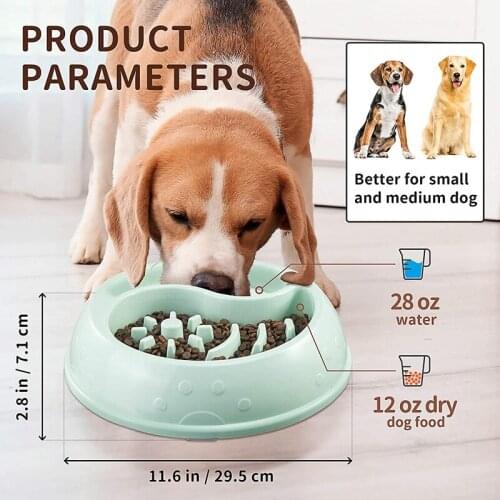 Slow Feeder Dog Bowl Anti-Irrigation Slow Feeder Interactive Bloating Prevention Dog Bowl Healthy Design Pet Bowl