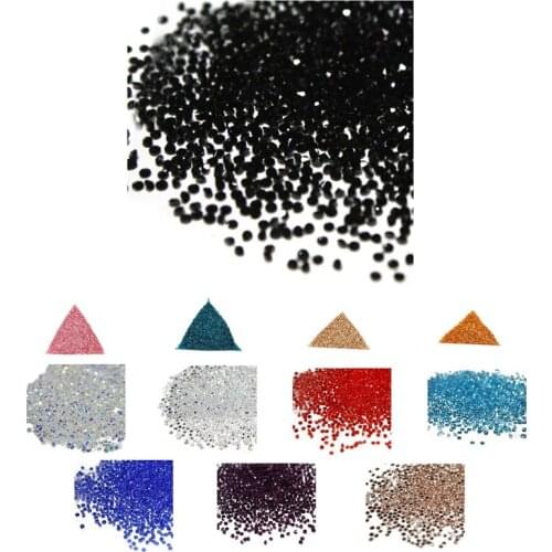 1440Pcs Micro Diamond DIY Nails Rhinestones Crystal Flat Back Non Hotfix Rhinestones Need Glue Nail Art Decoration Cosmetics, Bl