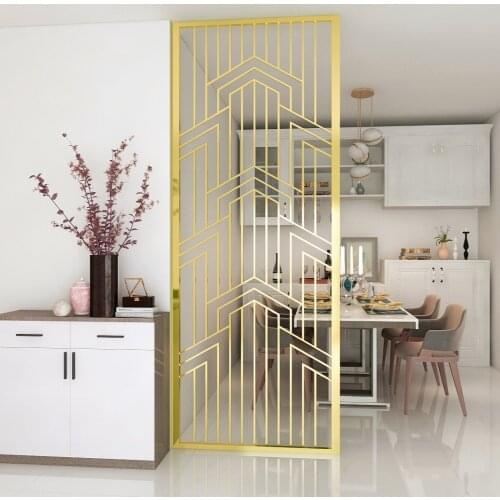 SUS 304 201 Light luxury Stainless Steel Products Custom Living Furniture Designs Partition screen divider room