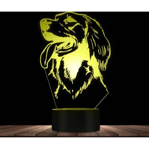 Irish Setter Dog Breed Animal Shape Glowing LED Night Light Modern Design Customize Name Home Decor Puppy Pet Dog Mood Light