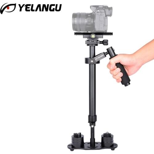 YELANGU High Quality Aluminium Alloy Handheld Stabilizer 41.5~60cm Adjustable Steadicam Minicam Video Steady Cam Glidecam