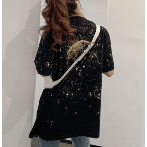 Casual Loose All Match Basic Black Short Sleeve Colleg Wind Street Korean Style Hot Sale 2021 Summer Female Women Top T-shirts