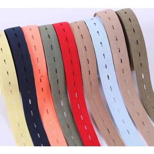 2M/lot 20MM White/black Flat Buttonhole Elastic Bands sewing accessories wedding Garment elastic tape for DIY maternity underwea