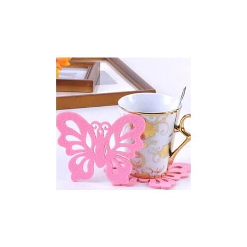 2PCS/LOT Freeshipping New Fashion Cute butterfly & snow Shape Coffee Coaster Cartoon Cup Coaster Tea Coaster Cup Mat