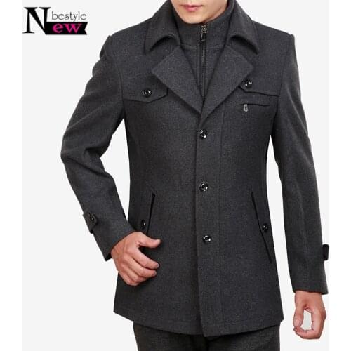 2019 New Winter Wool Coat Men Leisure Long Jacket Woolen Coats Men Coat Winter Casual Jackets Mens Overcoat Abrigo Hombre Coats