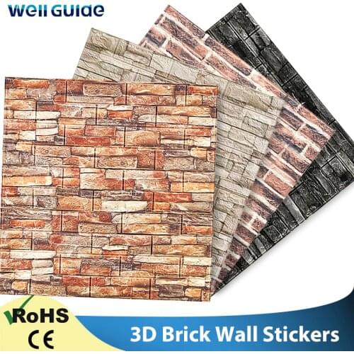 3D Wall Stickers 70*77cm 3D Brick stone pattern Self-Adhesive Wall paper Waterproof DIY 3D Brick Stone Wall Papers for Kids Room
