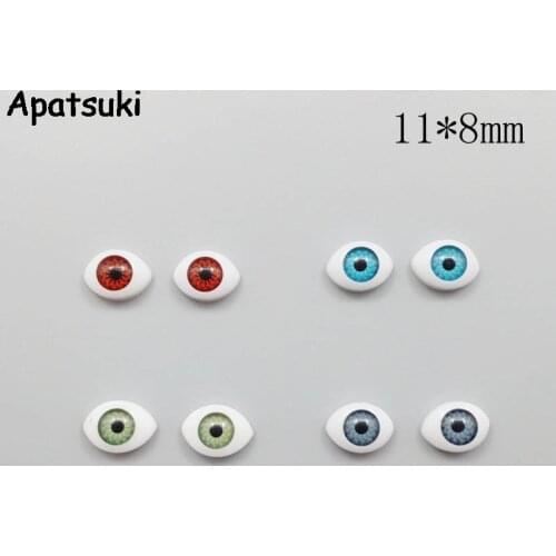 4pairs/lot 11*8mm DIY Doll Eyes for BJD Dolls Replacement Silver Brown Green Blue Eyeballs DIY Accessories for Dollhouse