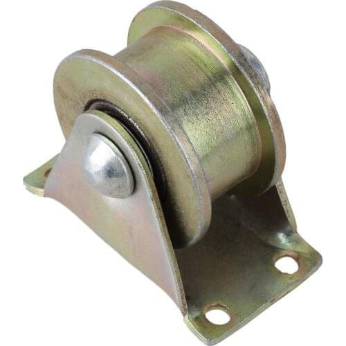 59mm Dia Yellow 45# Steel H Groove Rigid Caster Wheel for Industrial machines Carts 400KG