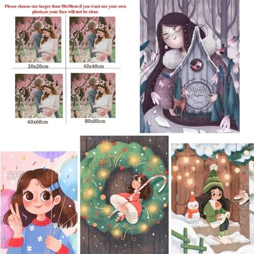 5D Diy Diamond Painting Cross Ctitch Kits Diamond Mosaic Embroidery Animal Cute Villain Figures 3D Painting Round Drill Gift