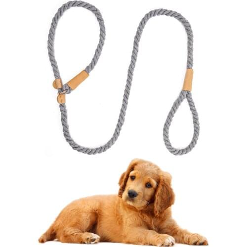 6 Colors Optional Dog Slip Rope Leash Sturdy Cotton Rope Leash Dog Training Leash 5.6 Feet Adjustable Loop