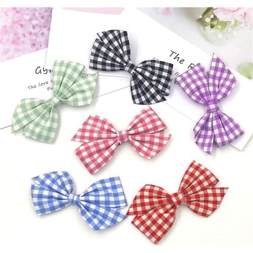 1 Piece Pretty Lattice Plaid Ties Bow Elastic Hair Bands For Baby Girls Hairpin Barrettes Clip Scrunchy Kids Hair Accessories