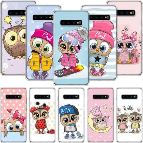 Cartoon Cute Owl Star LoveLy Candy Phone Case For Samsung Galaxy S10 S20 S21 S9 S8 S7 Note 10 20 9 8 FE J4 J6 Ultra Plus Lite Pr