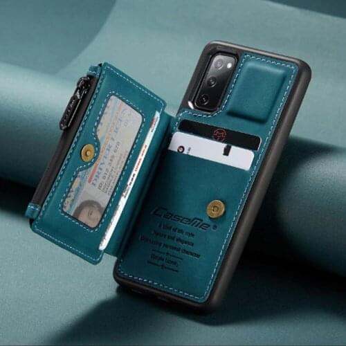 Luxury Leather Wallet For Samsung Galaxy S20 FE Case Magnetic Wallet Case Armor Shockproof Card Holder Wallet Flip Cover Buckle