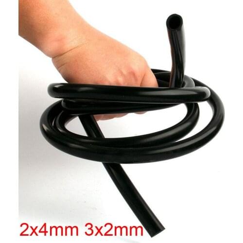 2x4mm 3x2mm 2mm black silicone tube flexible Black silicon hose high temperature non-toxic dark silicone rubber tubing