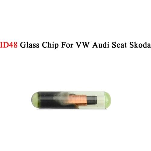 CHKJ 1PC Auto Key Chip Blank OEM ID48 Chip Auto Transponder Chips Glass ID 48 Unlock Chip For VW Audi Seat Skoda Porsche