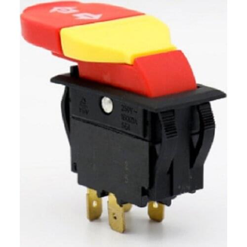 1pcs 20/12A 125/250V 5E4 Wood Mechanical Electromagnetic Pushbutton Push Button Switches for Electric Power Tools, HY18