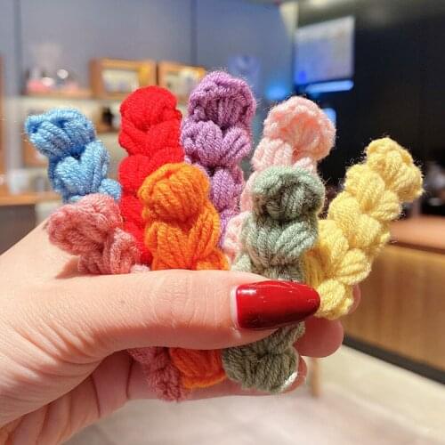 Autumn and Winter Children Cute Knitting Twist Braid Ornament Hair Clips Girls Colorful Barrettes Hairpins Kids Hair Accessories