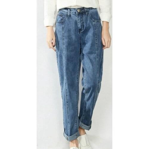 Mom Jeans 2021 Big Large Size Women Jeans Vintage Plus Size Baggy Jeans Woman Pants Black Blue Jean Pantalon Femme 3xl 4xl 5xl