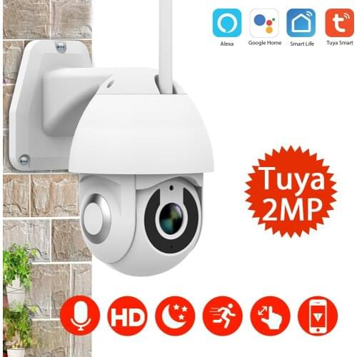 HD 1080P Mini PTZ Wifi IP Camera Tuya Smart Auto-Tracking 2.0MP Wireless Outdoor Waterproof High Speed Dome Security CCTV Camera