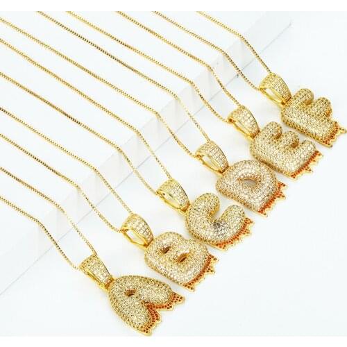 Daihe Exquisite Gold Plated Letters Pendant Necklace Women Good Lucky Adjustable Micro Inlay 3A Zircon Copper Necklace Jewelry