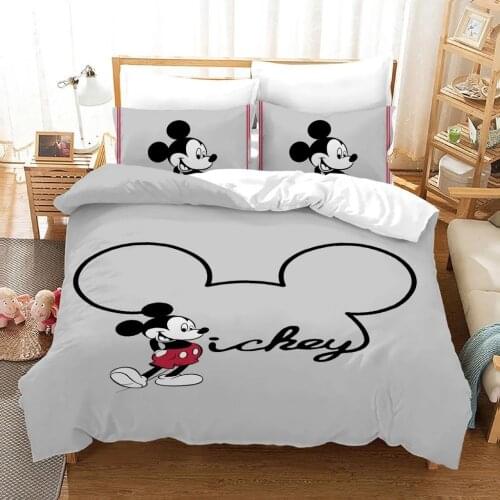 New Mickey Minnie Mouse Bedding Set Kids Children Boys Girls Gift Household Textile Duvet Cover Quilt Cover Pillowcase Decor Bed