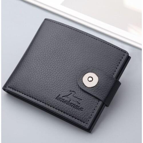 Wallet Men Solid Color Short Pu Leather Male Retro Style High Quality Card Holder Men’s Money Clip Coin Purses