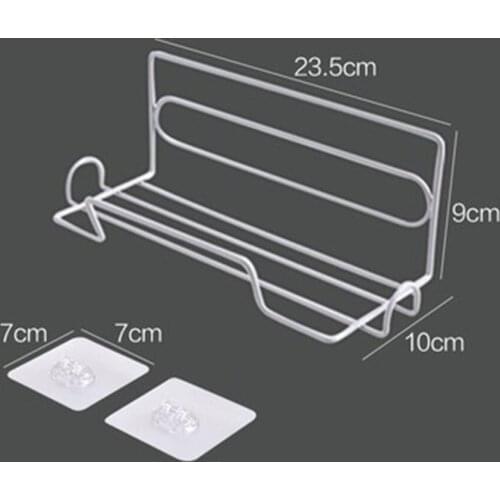 Kitchen Cling Film Storage Rack Wrought Iron Refrigerator Side Wall Mount Toilet Tissue Racks Roll Paper Storage Holder Home Use