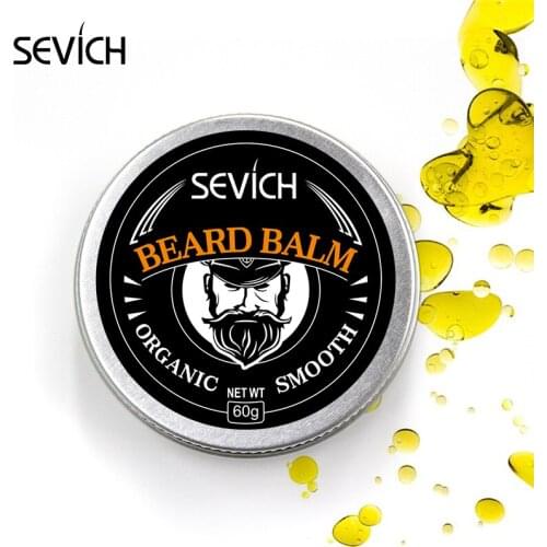 Sevich Men Organic Beard Balm Moustache Wax Styling Beeswax Moisturizing Smoothing Gentlemen Beard Care Natural Beard Balm