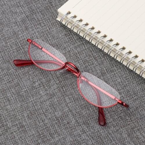 Unisex Cat Eye Reading Glasses Women Men Metal Half Frame Presbyopic Eyeglasses Female Male Semi Rimless +1.00~+4.0 Diopter