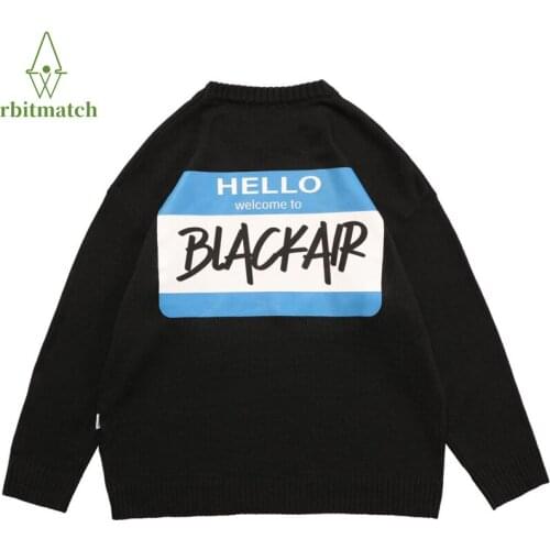 Autumn Sweater Man And Women Hip Hop Streewear Funny Letter Print Casual Knitted Sweater Men Cotton Pullover Unisex Oversize