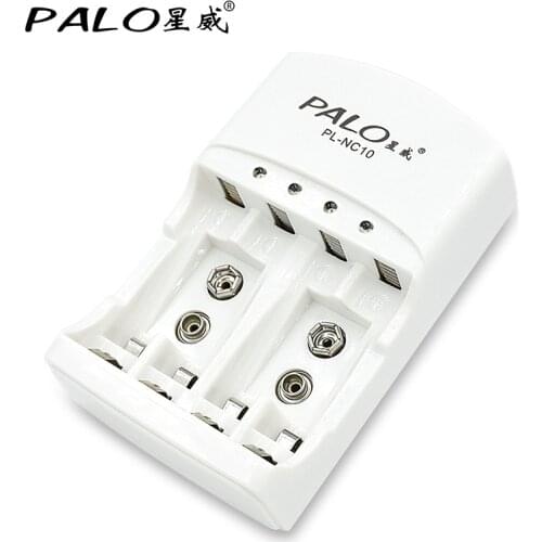 PALO Superior Battery Charger For 6F22 9V AA/AAA Lithium Ni-MH Ni-CD Battery EU/US Plug Registered Post Battery Charger C801N